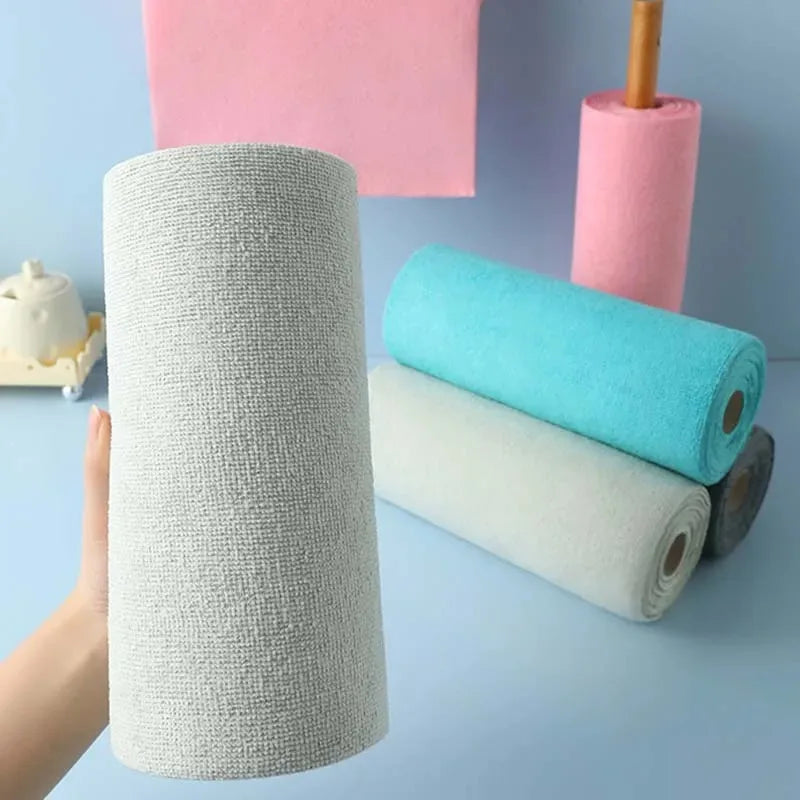 20-Pack Reusable Microfiber Cleaning Towel Roll – Kitchen Cloths