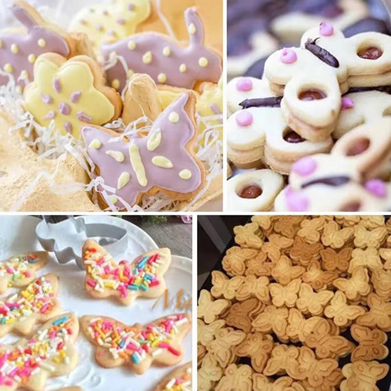 5-Piece Butterfly Cookie Cutters | Stainless Steel Biscuit Molds