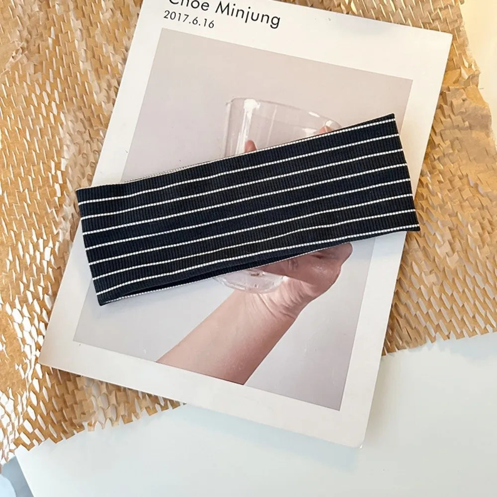 Y2K Striped Elastic Headband – Women's Yoga & Fashion Hairband