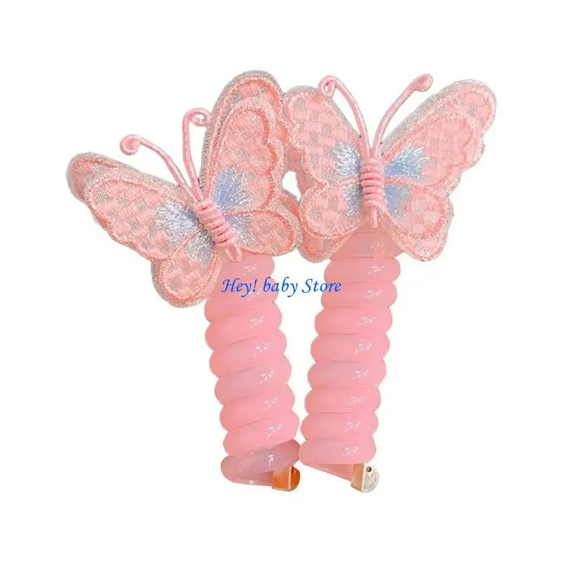 Telephone Cord Hair Ties for Girls – Coil Scrunchies 5 Colors