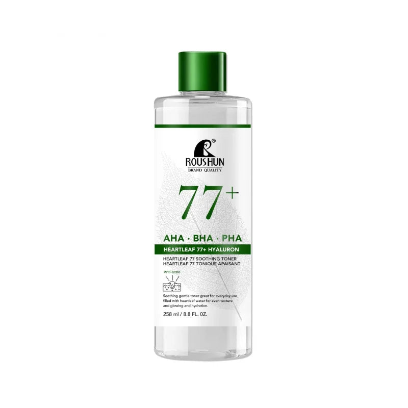 258mlLarge Capacity ROUSHUN AHA BHA PHA 77+ Lotion TONERMoisturizing and Hydrating Facial Water Peaceful Pleasures Health and Wellness