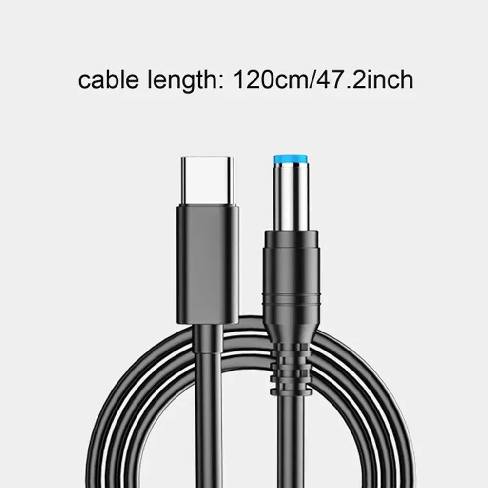 PD 100W USB-C to DC 5525 Power Cable – 9V 12V 15V 20V