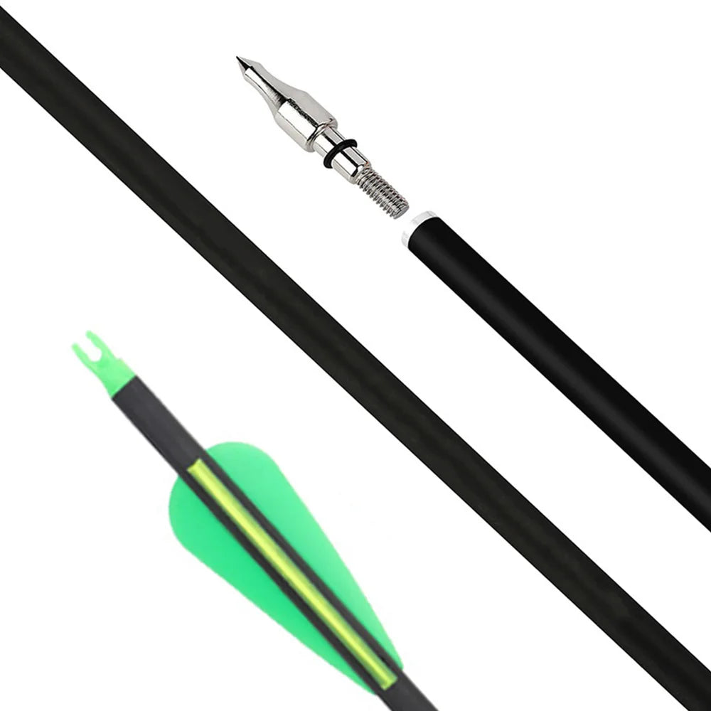 6 12 Archery Hunting Mixed Carbon Arrows Sp500 Replaceable Arrowhead