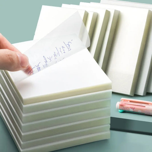 50 Sheets Pad Transparent Sticky Notes Waterproof Self-adhesive Clear Peaceful Pleasures Health and Wellness