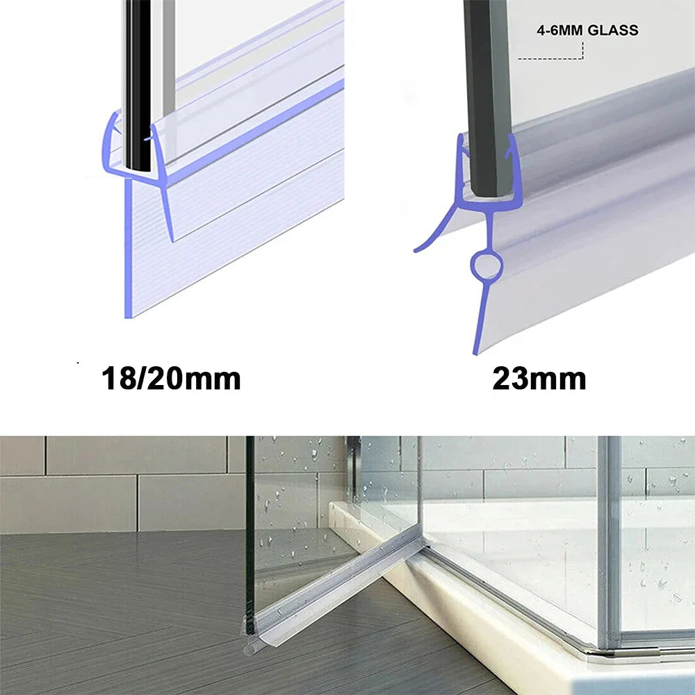 PVC Shower Door Seal Strip – Glue-Free Waterproof Glass Gap
