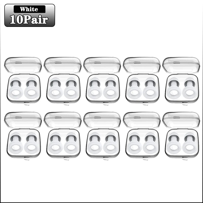 20 Pairs Silicone Noise Blocking Earplugs for Sleep & Study