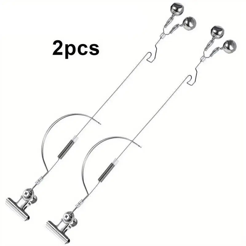 Stainless Steel Fishing Rod Bite Indicator Clip, Fishing Accessories, Fish Hook Alarm Clamp, Durable Angling Gear, Ideal for All Peaceful Pleasures Health and Wellness 2pcs