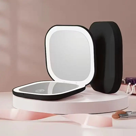 USB LED Foldable Makeup Mirror | 5X Magnifying Vanity Mirror LED Vanity Mirror Peaceful Pleasures Health and Wellness