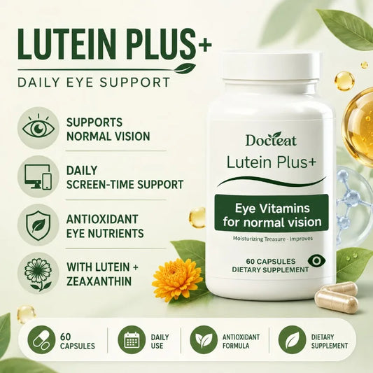 Docteat Lutein Eye Vitamins 60 Caps | Zeaxanthin, Zinc, C & E Eye Health Supplement Peaceful Pleasures Health and Wellness