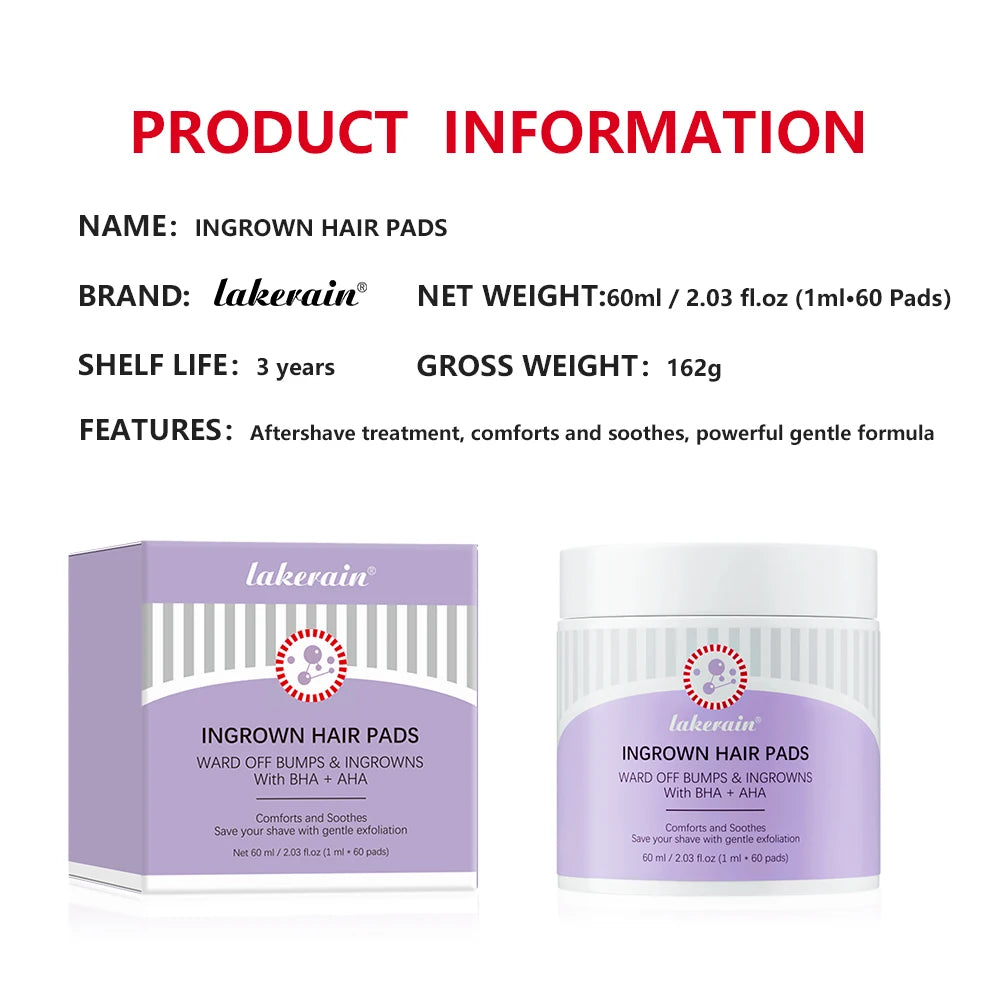 Ingrown Hair Pads Aftershave Treatment Pads to Help Prevent Razor Bumps for Men & Women - Exfoliate Underarms & Bikini Area Peaceful Pleasures Health and Wellness