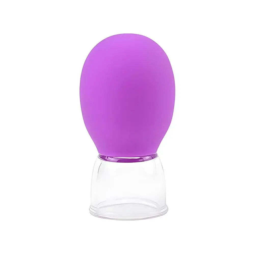 Silicone Cupping Massage Cup Body Face Neck Eye Massager Vacuum Body Facial Care Facial Steaming Pore Cleaner Tool Skin Care Peaceful Pleasures Health and Wellness Purple 1pc