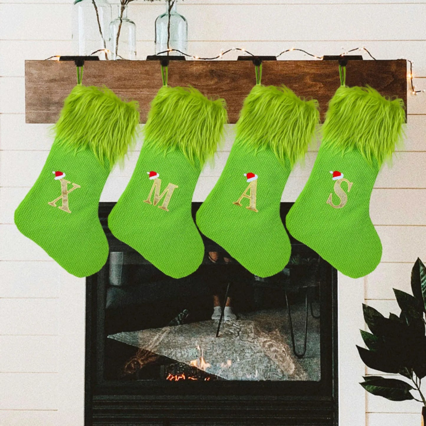 Large Knitted Christmas Stocking – Alphabet Letter Holiday Decor