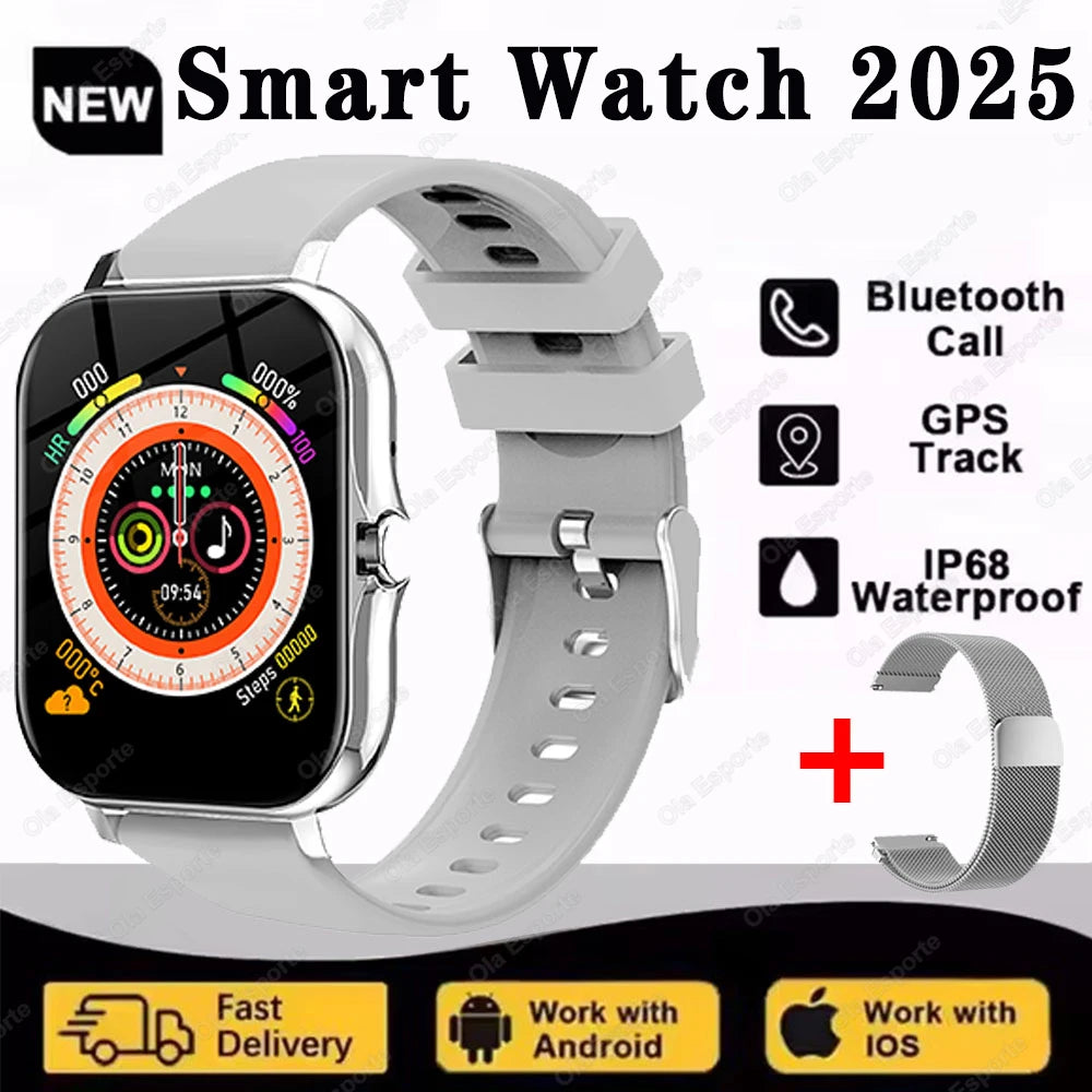 2.01'' Waterproof Smart Watch with Message Answer Call Sleep Monitoring Sports Pedometer Information Alerts For iPhone Android Peaceful Pleasures Health and Wellness Wh20Milan