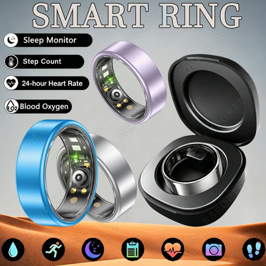 New Smart Ring IP68 Waterproof Heart Rate Blood Oxygen Health Monitor Smartring Take Photo Exercise Record Bluetooth Ring 2026 Peaceful Pleasures Health and Wellness