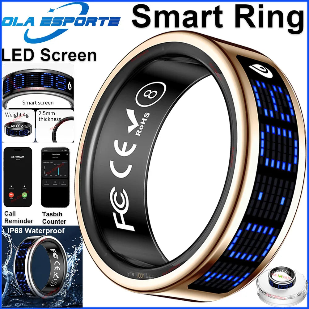 2026 Smart Ring with Touch Display Screen, Wireless Charging, Health Manager, 5 ATM Waterproof For Men Women Smart Rings R12 R08 Peaceful Pleasures Health and Wellness Rg ChargingStation B 11