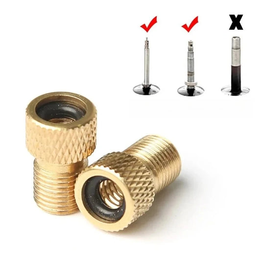 Copper Golden Bike Tire Valve Adapter – F/V to A/V Converter Bike Valve Adapter Peaceful Pleasures Health and Wellness