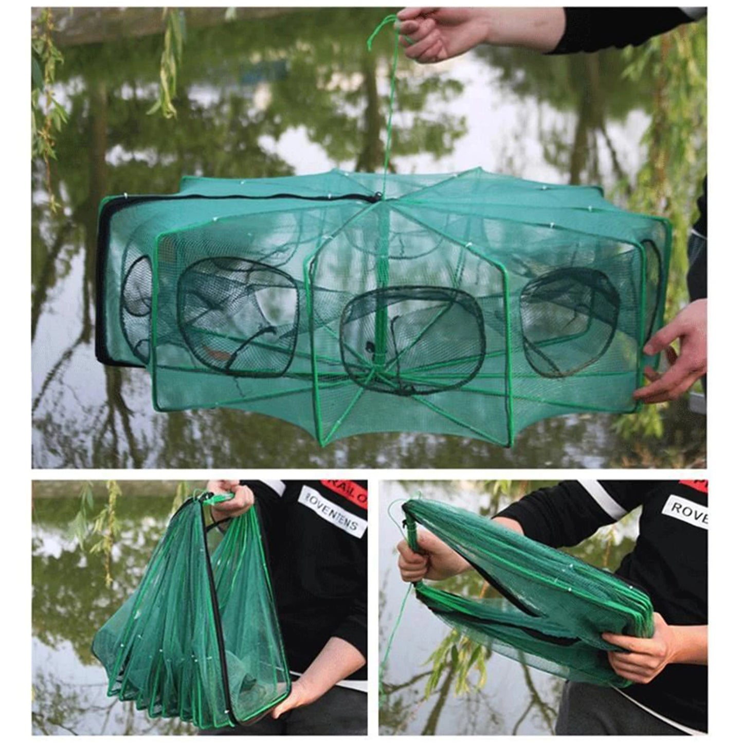 Collapsible Fishing Trap Underwater Foldable Minnow Catchers for Riverbed & Coastal Fishing Use Peaceful Pleasures Health and Wellness