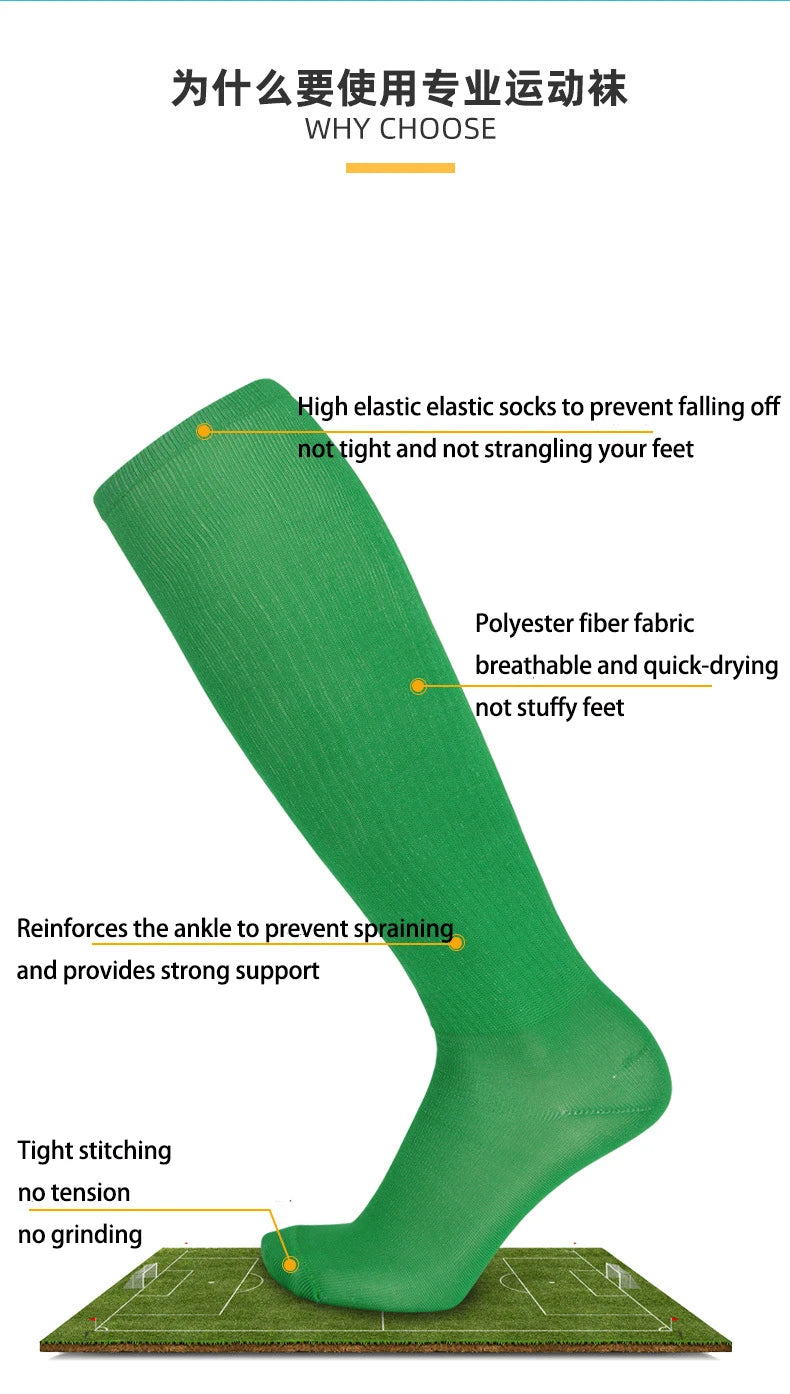 Solid Thin High Training Soccer Socks Men's Long Socks Children's Knee Socks Peaceful Pleasures Health and Wellness