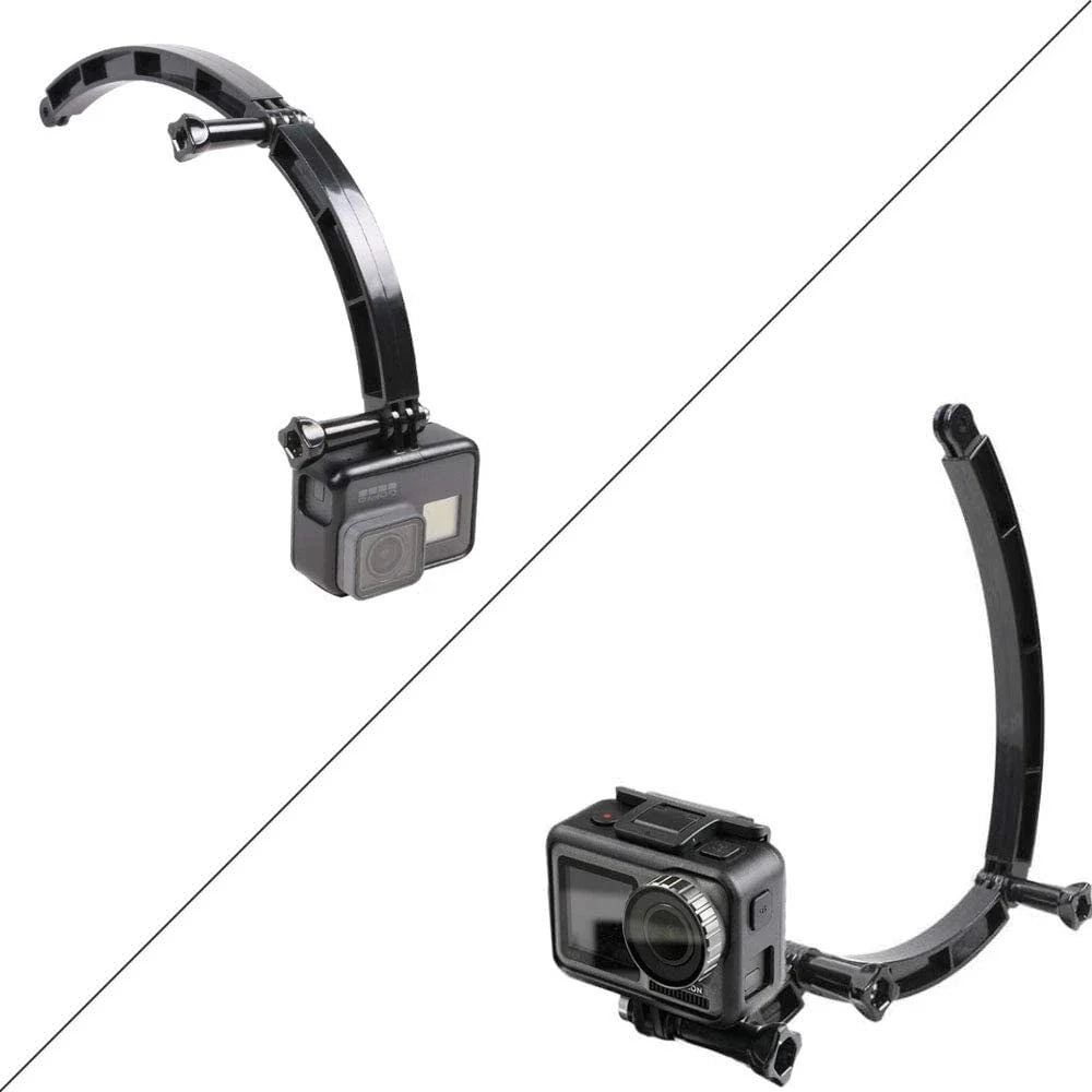 Helmet 3-Way Curved Arm Mount for GoPro, DJI & Action Cams