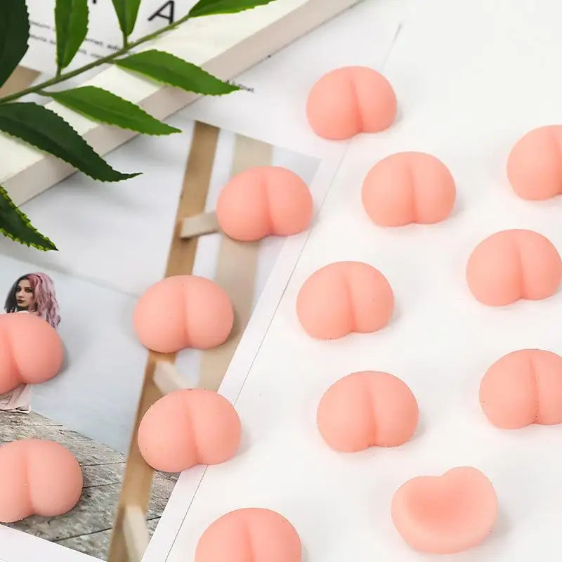 Glow-in-the-Dark Squishy Peach Bum Stickers 10pc Fidget Toy