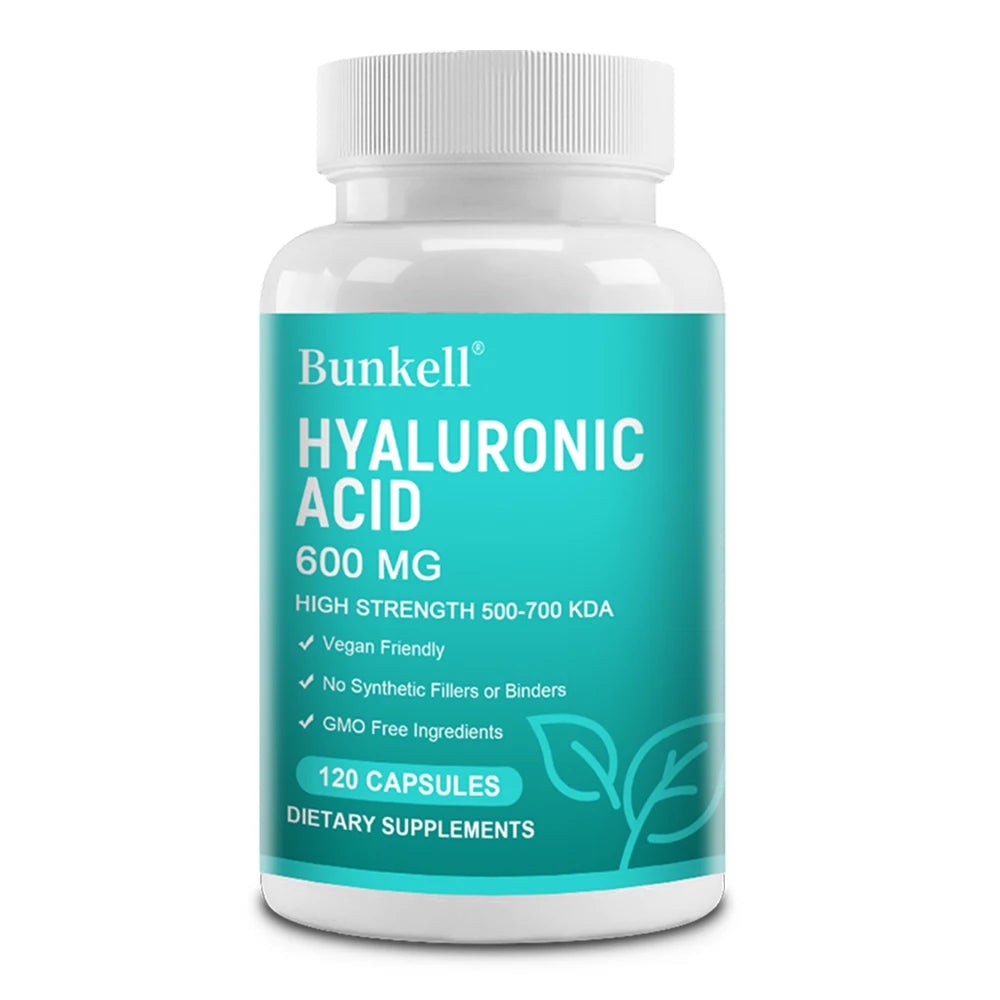 Hyaluronic Acid Capsules - 600 Mg Hyaluronic Acid Capsules - High Dose, 500-700 KDA - Non-GMO, No Synthetic Fillers or Binders Peaceful Pleasures Health and Wellness 120 count-1 bottle