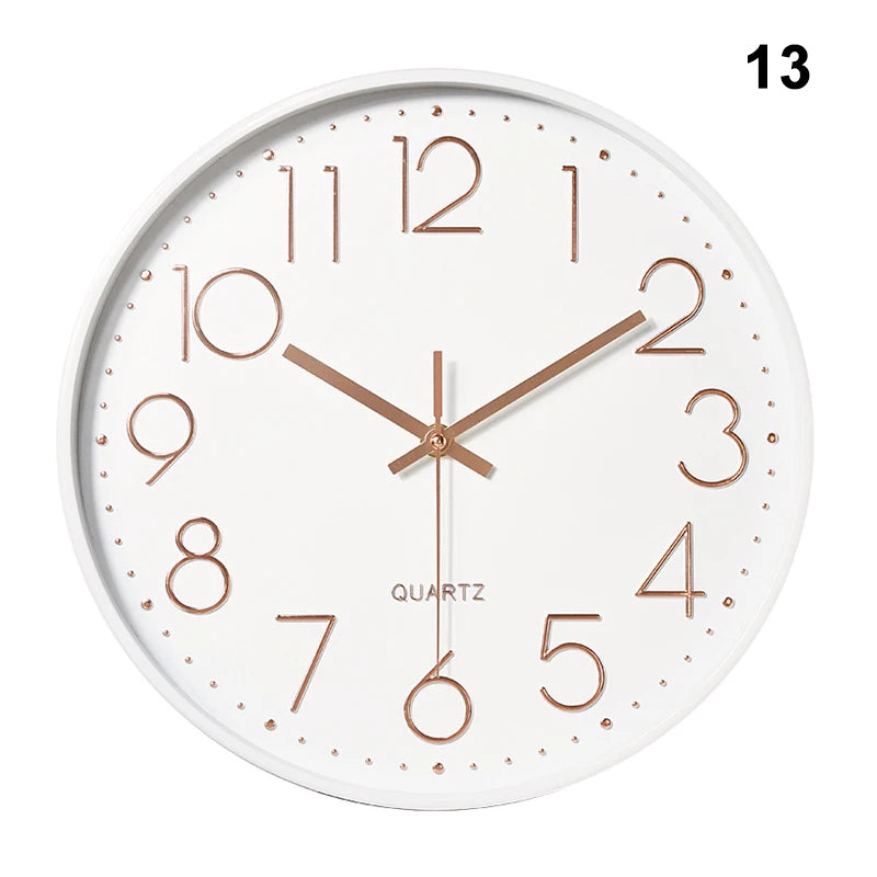 Pointer Display Simple Silent Circular Wall Clock Fashionable Wall Mounted Office Bedroom Clock Home Decoration Peaceful Pleasures Health and Wellness 13