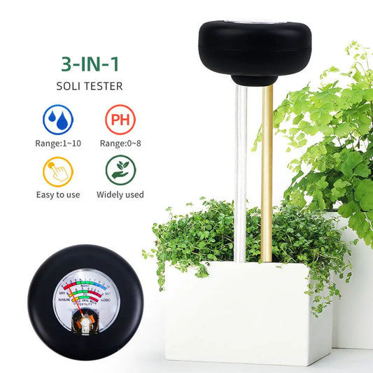 Soil Testing Instrument, Ph Value, Acidity and Alkalinity, Soil Moisture and Humidity, Soil Fertility Testing Instrument Peaceful Pleasures Health and Wellness black