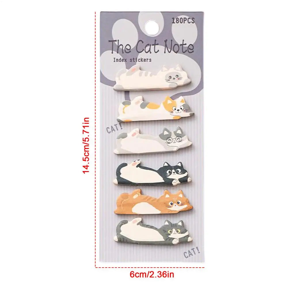 Cute Cat Sticky Notes 180 Sheets of Adorable Cartoon Memo Pads Fun & Functional for Office & School, Women, Students, Teachers Peaceful Pleasures Health and Wellness D
