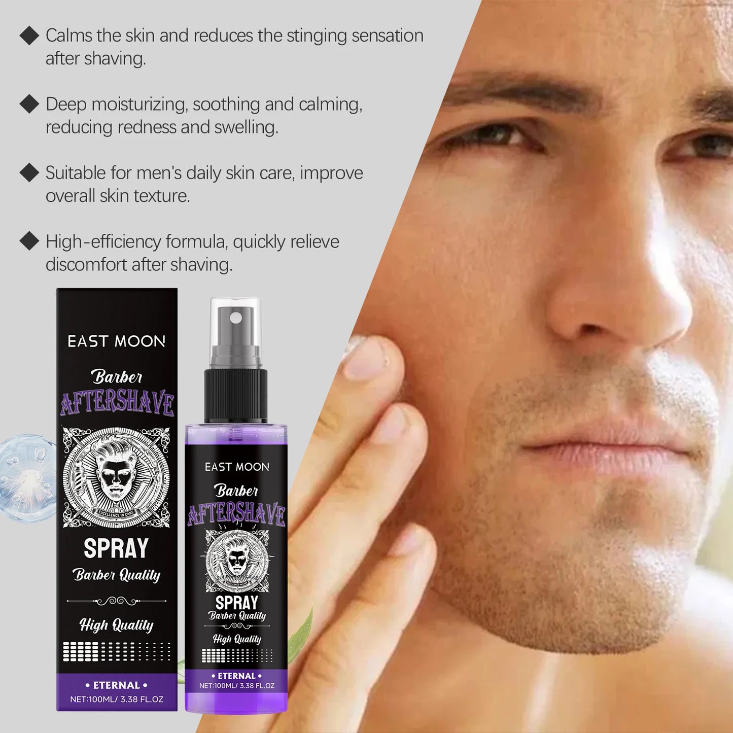 Men's Moisturizing Aftershave Spray – Hyaluronic Acid & Aloe Peaceful Pleasures Health and Wellness