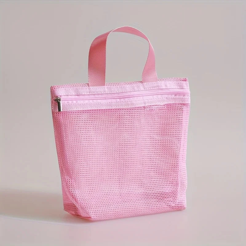 Mesh Hollow-Out Bag for Bath, Travel, Beach & Makeup