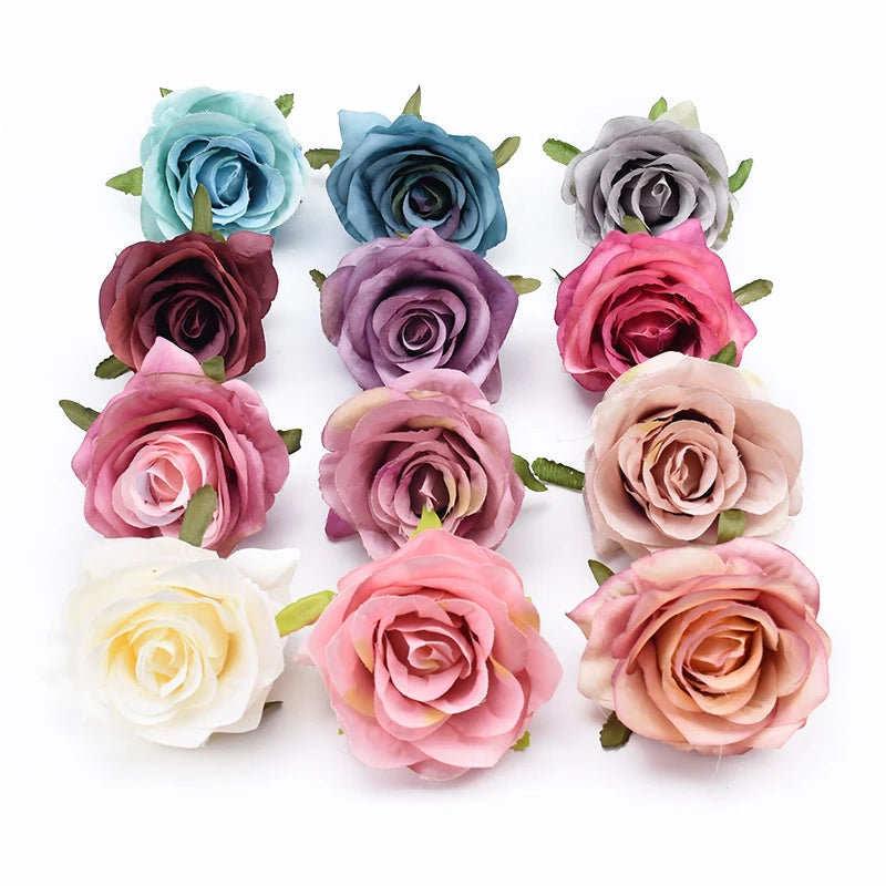 Silk Rose Artificial Flower Heads 5/10 Pcs | Wedding & Party Decor