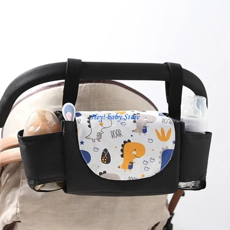 Universal Stroller Hanging Bag with Cup Holders & Diaper Storage