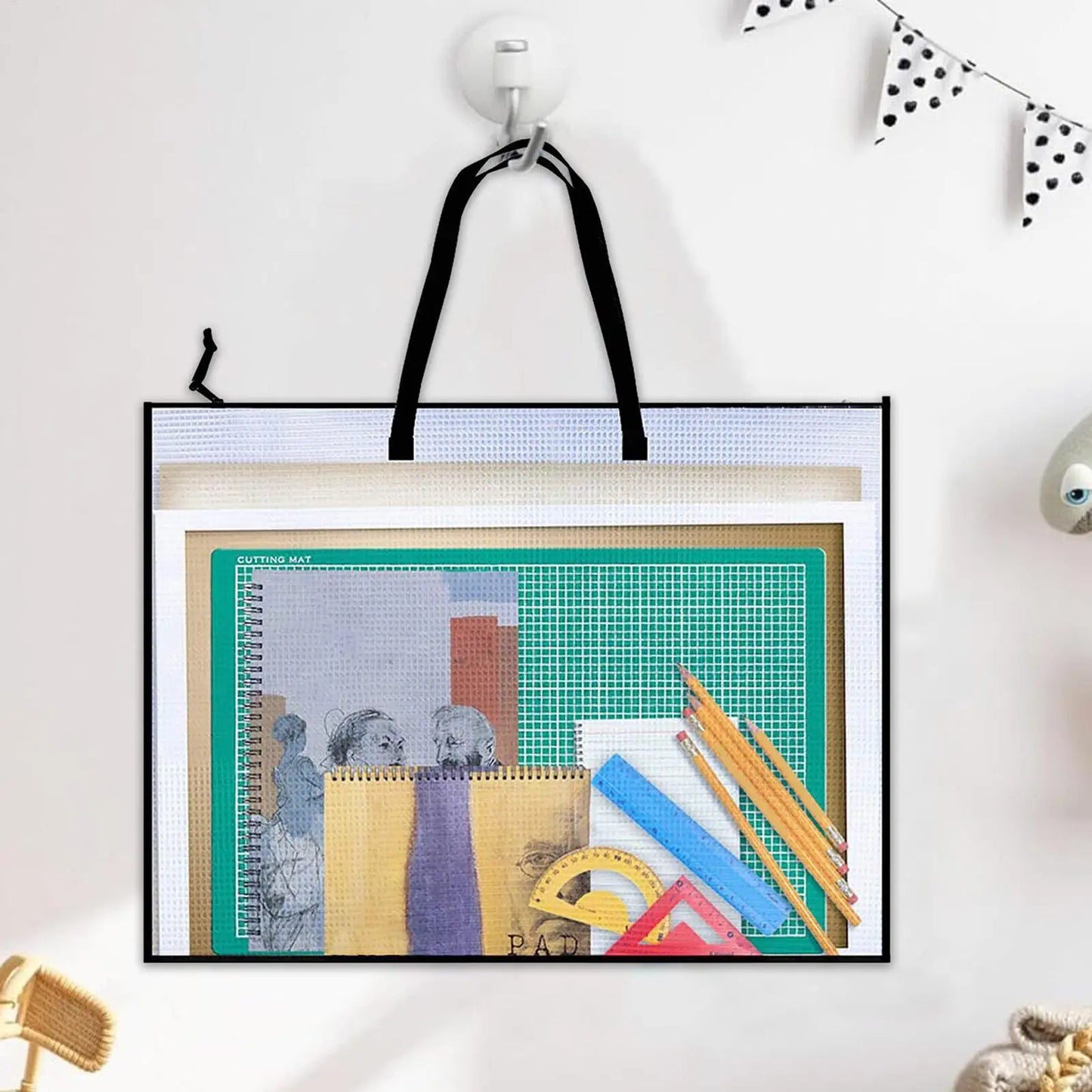 19x25" Clear Art Portfolio Bag – Zippered Waterproof Carry Case