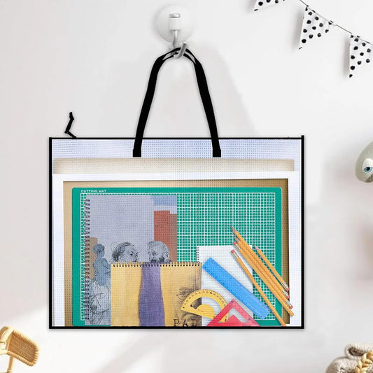 19x25" Clear Art Portfolio Bag – Zippered Waterproof Carry Case Art Portfolio Bag Peaceful Pleasures Health and Wellness