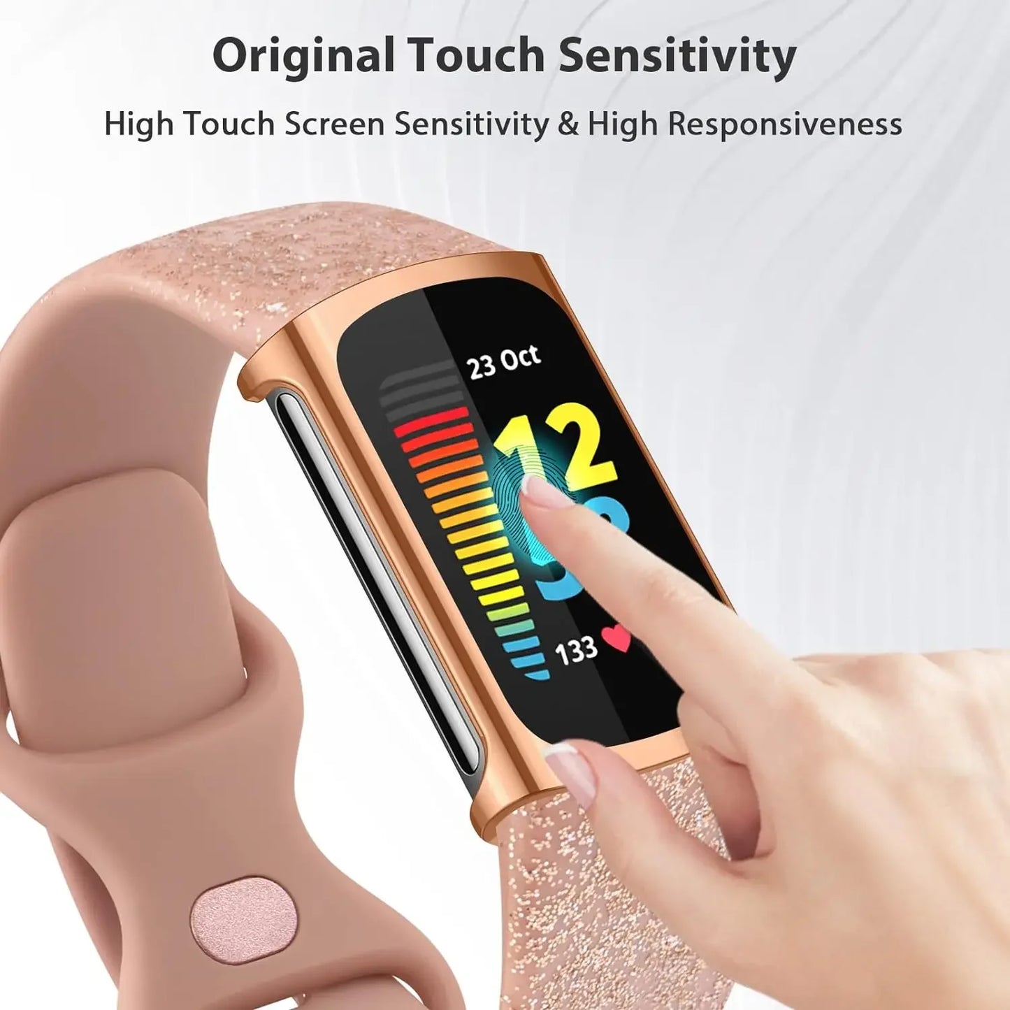 TPU Case & Screen Protector for Fitbit Charge 5 & Charge 6 Peaceful Pleasures Health and Wellness