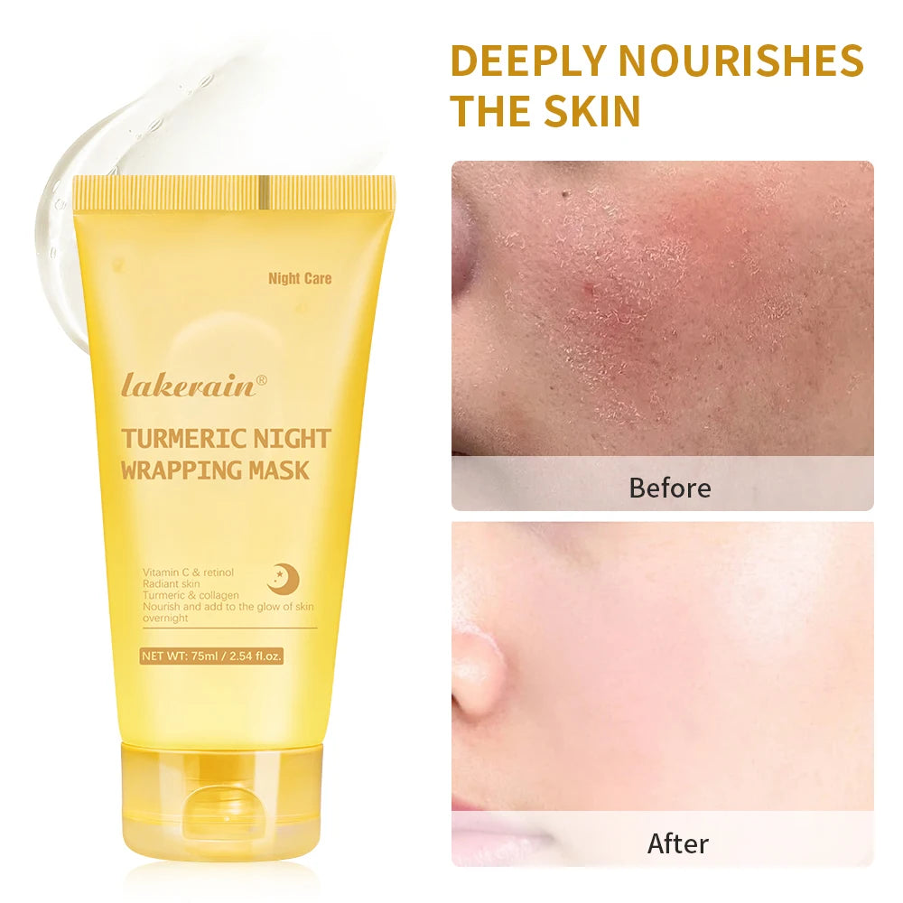 75ml Collagen Wrapping Mask Peel Off Mask & Brush Deep Hydration Moisturize Brightening Face Skin Facial Mask Skincare Peaceful Pleasures Health and Wellness turmeric