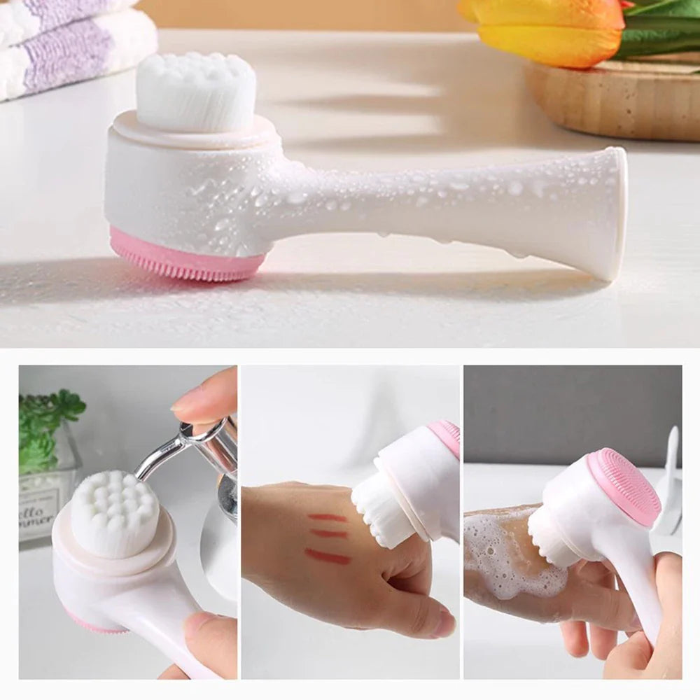 3D Double-Sided Silicone Face Cleansing Brush – Deep Pore Clean