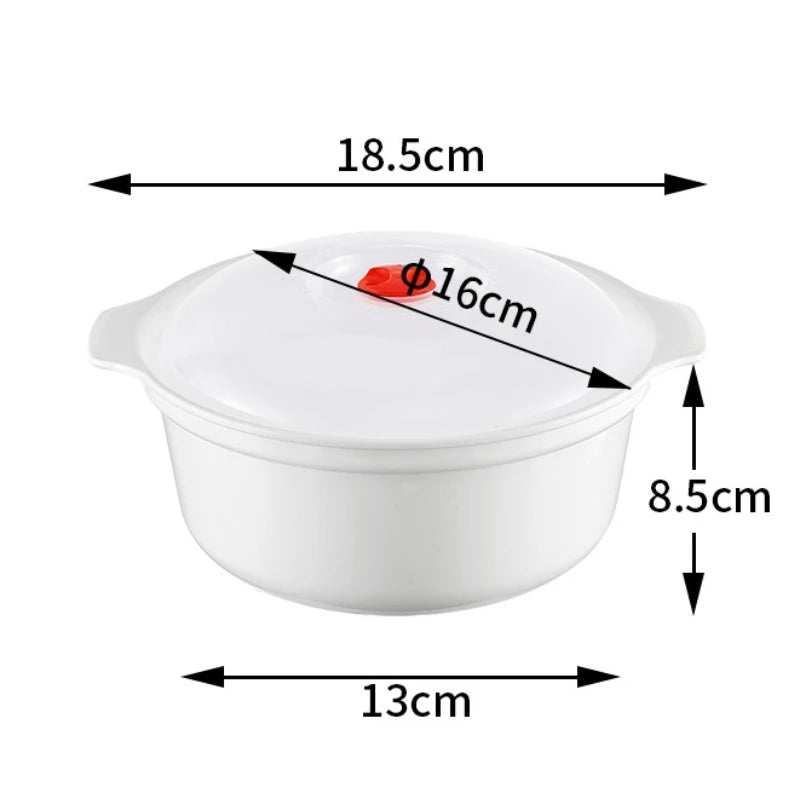 BPA-Free Microwave Heating Bowl with Lid – 1.2L Food-Grade Plastic, Dishwasher Safe