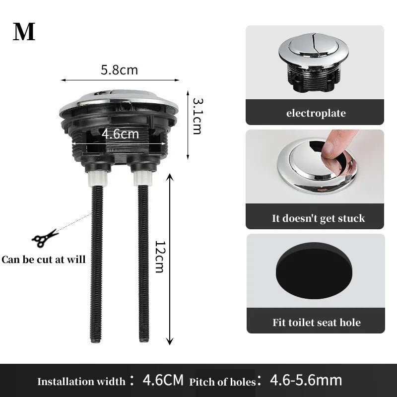 Universal Dual Flush Toilet Push Button | ABS Cistern Valve