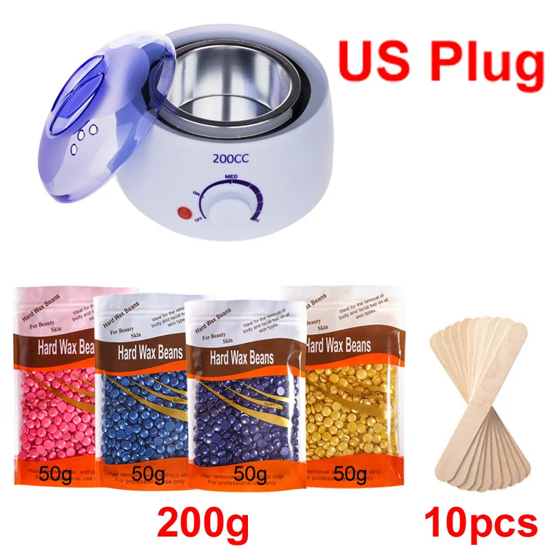 2026 200ML Hair Removal Tool Warmer Wax Heater Hands Feet Epilator Depilatory Paraffin Wax Machine Kit/Wax Beans/Wax Heater Peaceful Pleasures Health and Wellness 035-W-US-200g