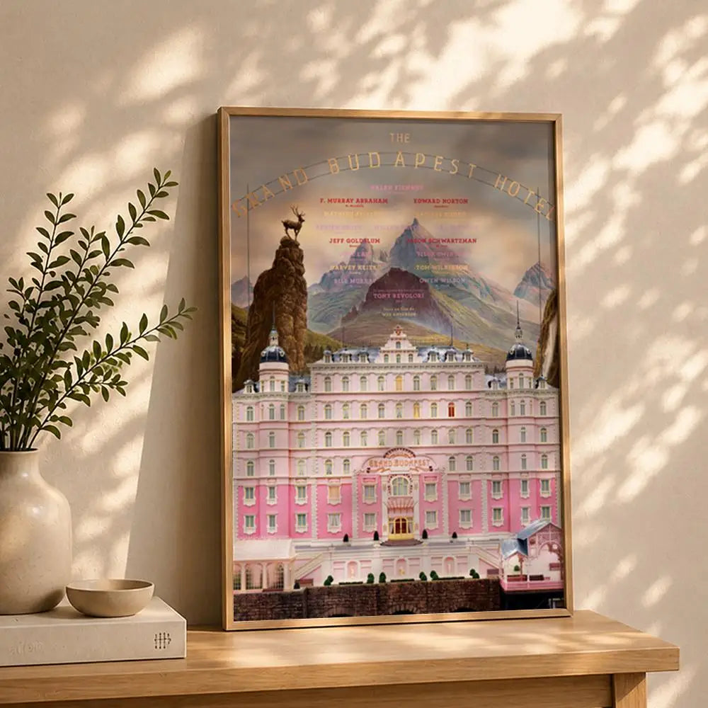 Movie T-The Grand Budapest HotelS Poster HD Self Adhesive Waterproof Wall Art Ideal for Home Office Dorm Bedroom Great Gift Peaceful Pleasures Health and Wellness White10 50X70cmNoframe