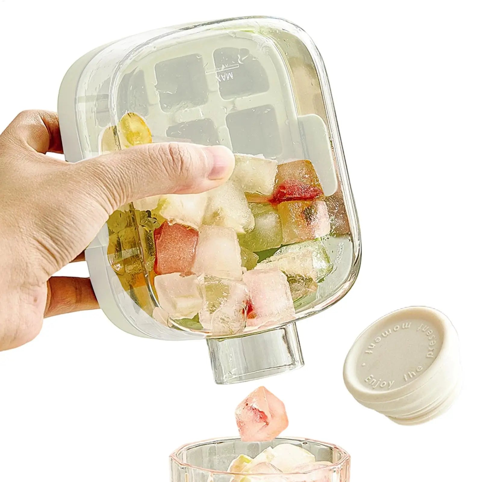 2-in-1 Ice Mold Bottle Easy Release Ice Maker Portable Drink Making Tool for Home Party Camping Bar Wine Juice Beverage Peaceful Pleasures Health and Wellness