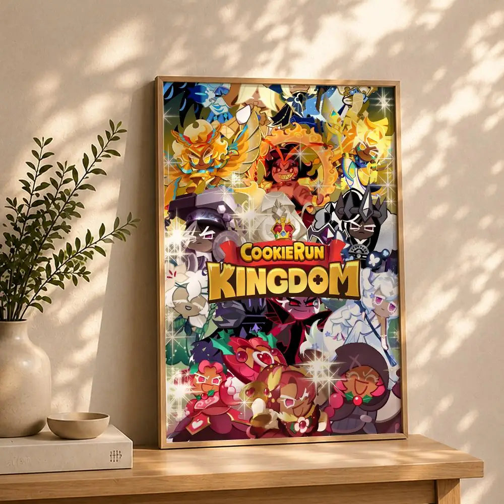 Game C-CookieRun KingdomS Poster HD Self Adhesive Waterproof Wall Art Ideal for Home Office Dorm Bedroom Great Gift Peaceful Pleasures Health and Wellness White14 30X40cmNoframe