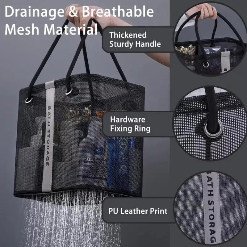 Portable Tote Shower Basket WaterproofBag With Handle Large Capacity Toiletry Bag Organizer Unisex Peaceful Pleasures Health and Wellness