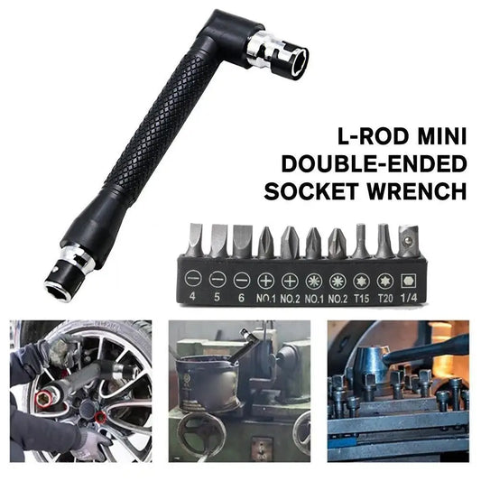 L-Shaped Dual Head Socket Wrench – 1/4" Hex Key with 90° Extension Handle Peaceful Pleasures Health and Wellness