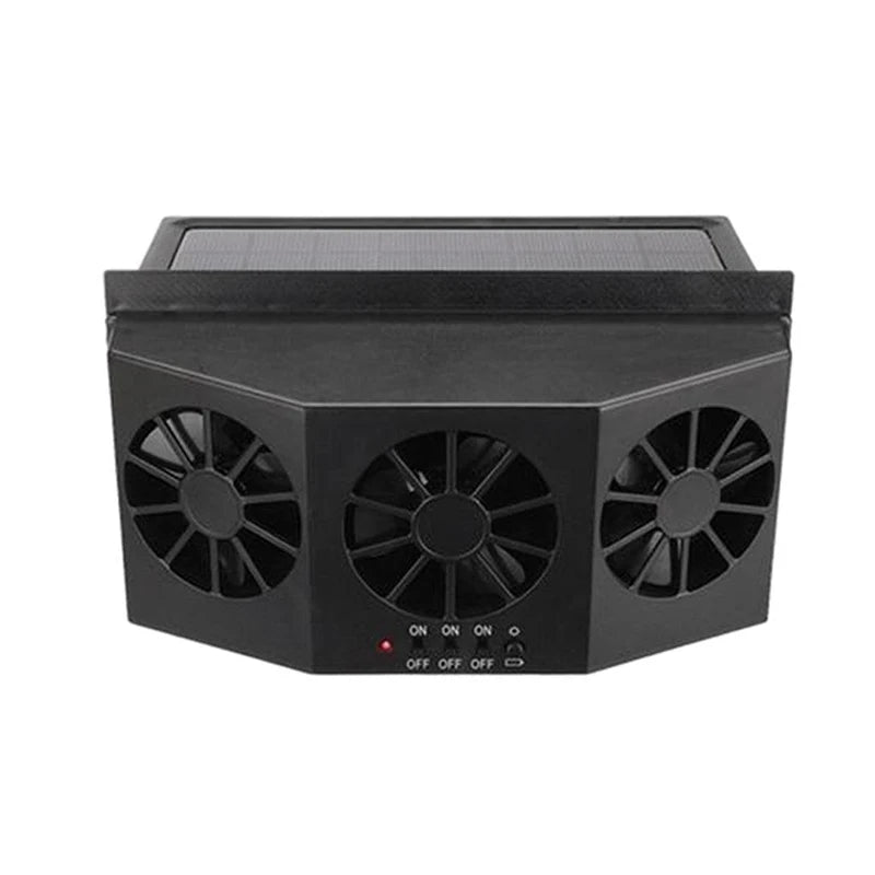 Car Solar Powered Exhaust Fan Car Gills Cooler Auto Ventilation Fan Dual-mode Power Supply High-power 2 Colors Peaceful Pleasures Health and Wellness black