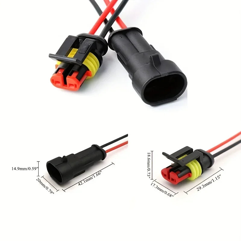 10PCS 18AWG 2-Pin Wire Connectors | Male Female Plug Peaceful Pleasures Health and Wellness