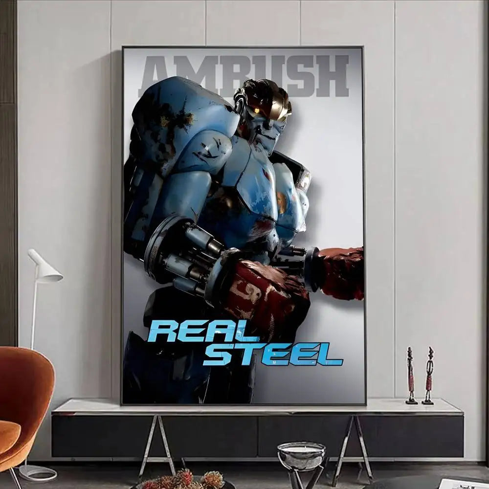 Real Steel Movie Poster – HD Waterproof Wall Art Décor Movie Wall Poster Peaceful Pleasures Health and Wellness z7 50X70cmNoframe