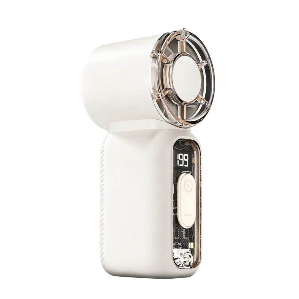 Mini Portable Handheld Fan – USB Rechargeable with Digital Display
