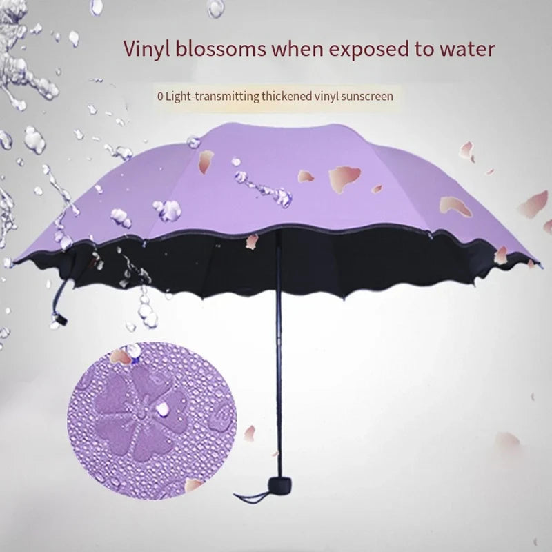 Folding Windproof UV Protection Umbrella – Rainwater Pattern